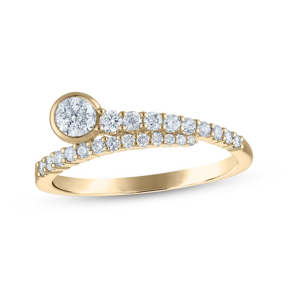 Diamond Bypass Anniversary Ring 1-1/2 ct tw 14K Yellow Gold