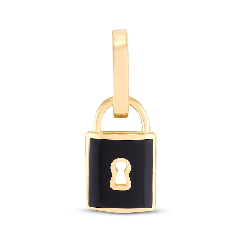 Main Image 1 of Charmed Memories Enamel Padlock Charm 10K Yellow Gold