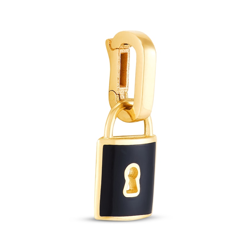 Main Image 2 of Charmed Memories Enamel Padlock Charm 10K Yellow Gold