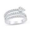 Thumbnail Image 1 of Pear-Shaped Diamond Three-Row Spiral Ring 1 ct tw 10K White Gold