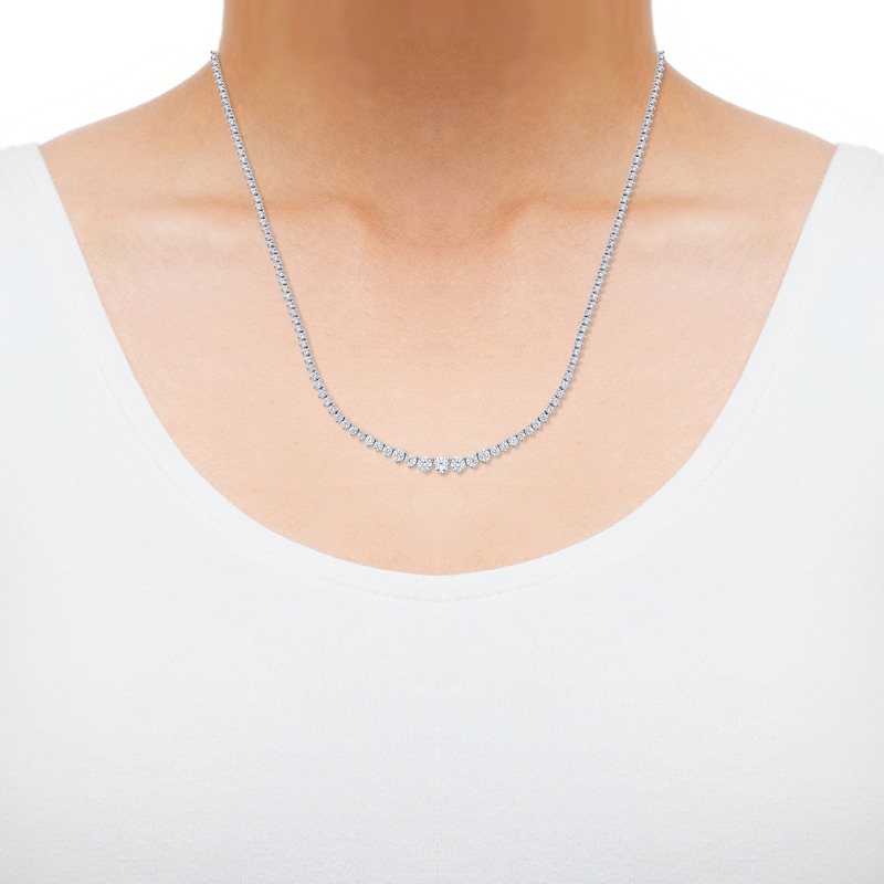 Main Image 4 of KAY Lab-Grown Diamonds Riviera Necklace 4 ct tw 14K White Gold 16&quot;