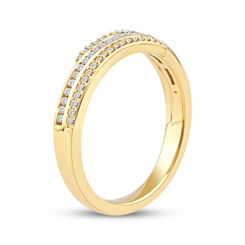 Main Image 2 of Diamond Three-Row Spiral Ring 1/4 ct tw 10K Yellow Gold