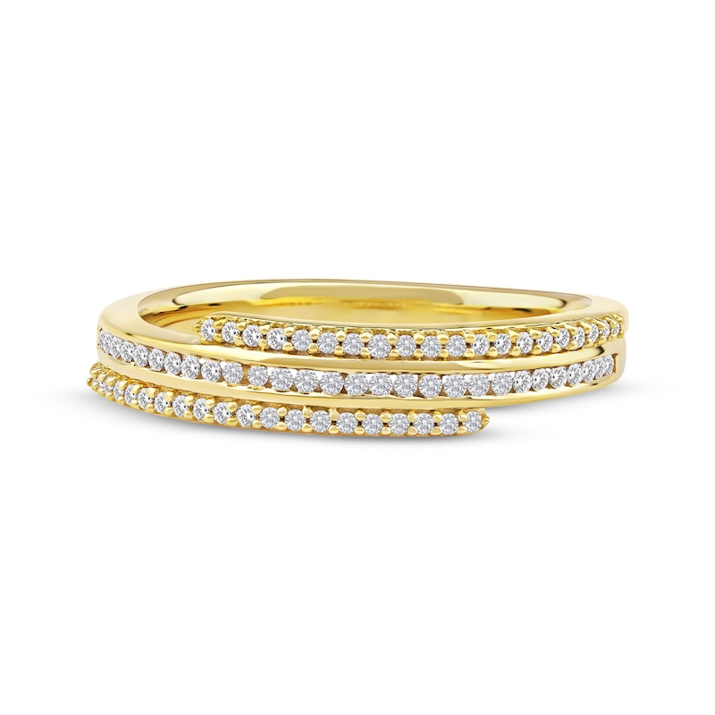 Main Image 3 of Diamond Three-Row Spiral Ring 1/4 ct tw 10K Yellow Gold