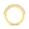 Thumbnail Image 3 of Now + Forever Lab-Grown Diamonds Round & Emerald-Cut Anniversary Ring 1 ct tw 14K Yellow Gold