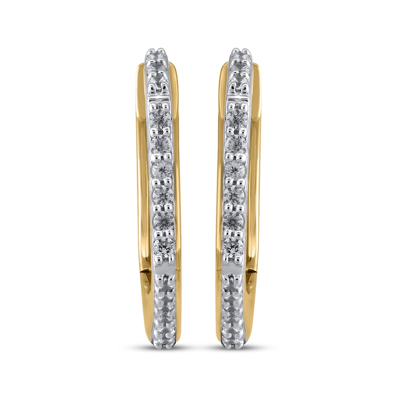 Main Image 2 of STUDIO BY KAY Diamond Hexagon Hoop Earrings 1/8 ct tw 10K Yellow Gold