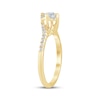 Thumbnail Image 2 of Now + Forever Round-Cut Diamond Halo Bypass Engagement Ring 1/2 ct tw 14K Yellow Gold