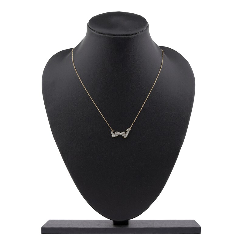 Main Image 5 of Diamond Arabic &quot;Mother&quot; Necklace 1/5 ct tw 10K Yellow Gold 18&quot;