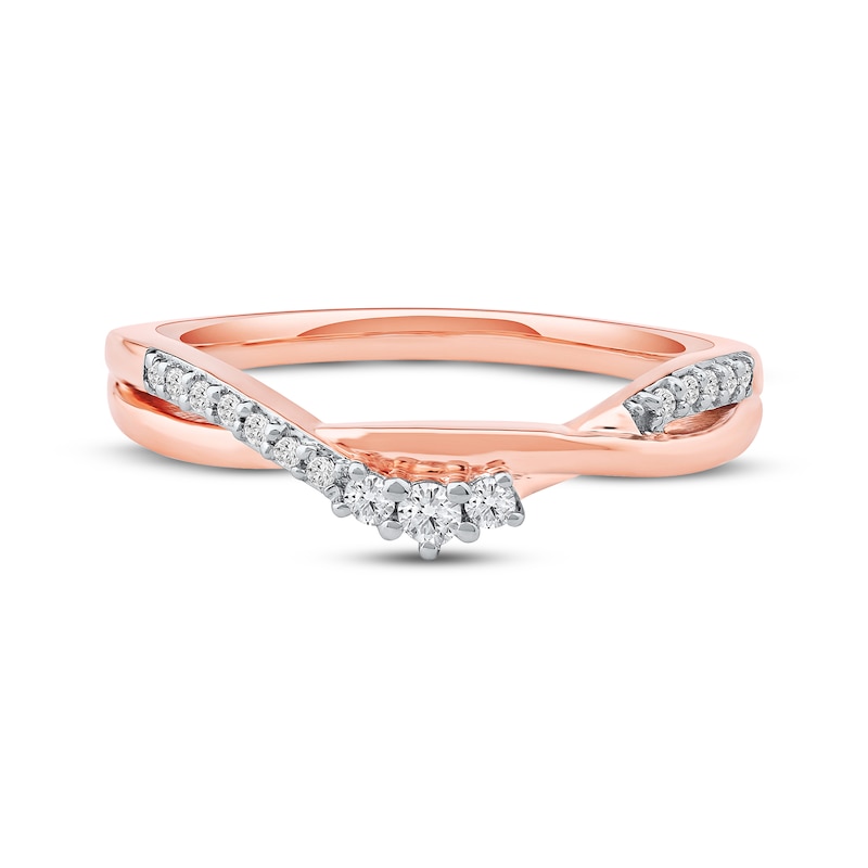 Main Image 3 of Now + Forever Diamond Twist Anniversary Ring 1/8 ct tw 10K Rose Gold