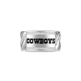 True Fans Dallas Cowboys 1/10ct tw Diamond "COWBOYS" Chain Ring Sterling Silver