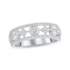 Thumbnail Image 1 of Now + Forever Round & Emerald-Cut Diamond Anniversary Ring 5/8 ct tw 14K White Gold