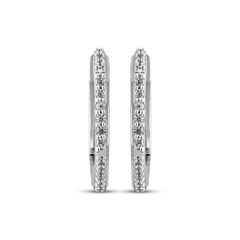 Main Image 2 of STUDIO BY KAY Diamond Hexagon Hoop Earrings 1/8 ct tw 10K White Gold