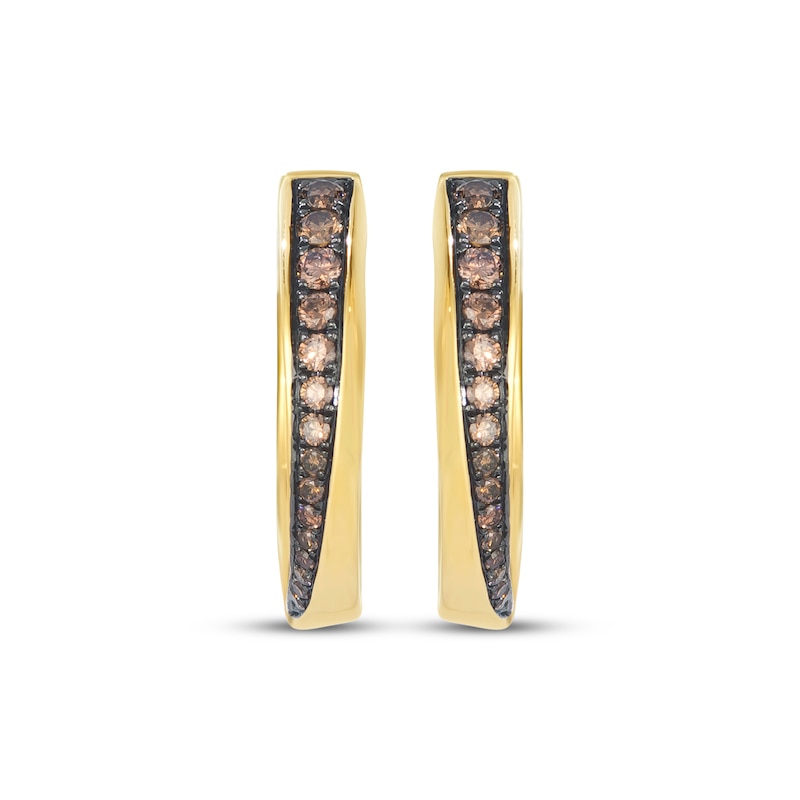 Main Image 2 of Le Vian Diamond Graduating Hoop Earrings 1/4 ct tw 14K Honey Gold