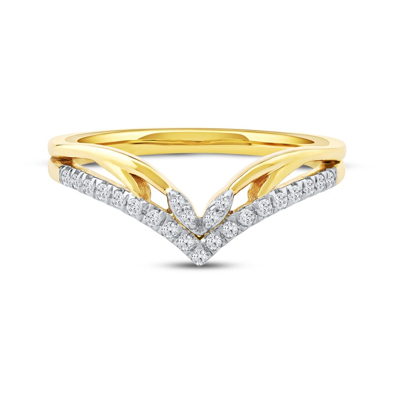 Main Image 3 of Now + Forever Diamond Contour Anniversary Ring 1/6 ct tw 10K Yellow Gold