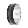 Thumbnail Image 2 of Now + Forever Men's Striped Wedding Band Tungsten Carbide & Black Ion Plating 8mm