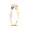 Thumbnail Image 2 of Now + Forever Round-Cut Diamond & Natural Blue Sapphire Engagement Ring 3/4 ct tw 14K Yellow Gold