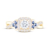 Thumbnail Image 3 of Now + Forever Round-Cut Diamond & Natural Blue Sapphire Engagement Ring 3/4 ct tw 14K Yellow Gold