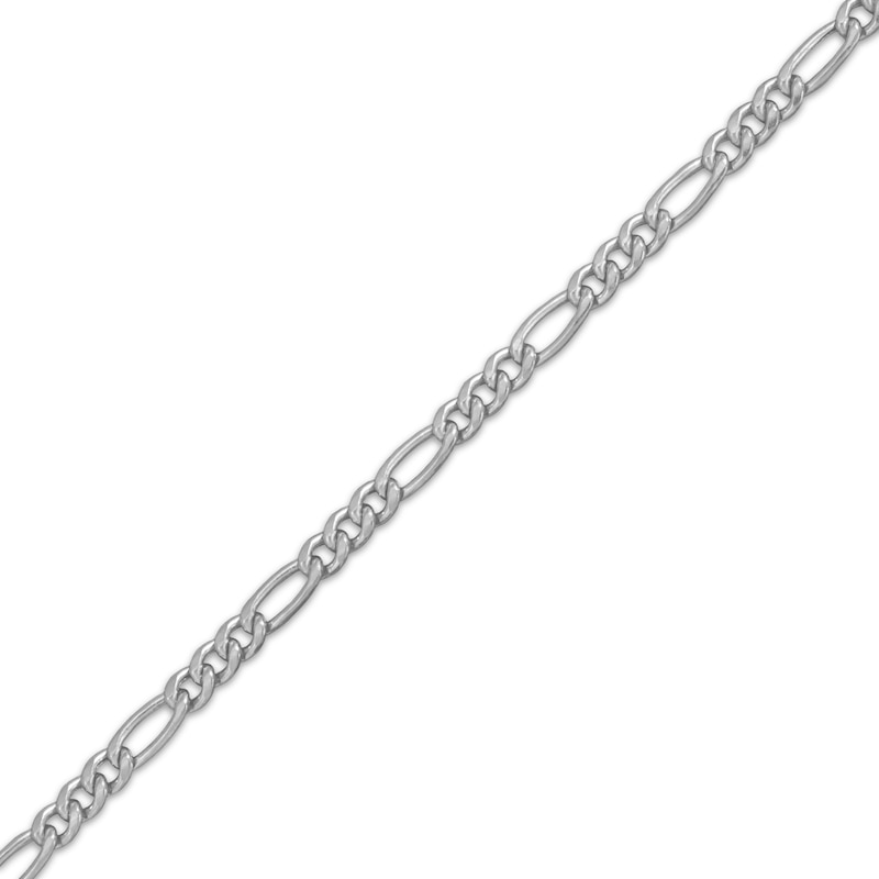 Main Image 3 of 2.3mm Figaro Chain Necklace Hollow 14K White Gold 18"