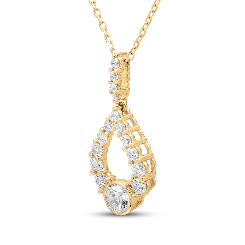 Main Image 2 of Milestones Diamond Teardrop Necklace 3/4 ct tw 10K Yellow Gold 18&quot;