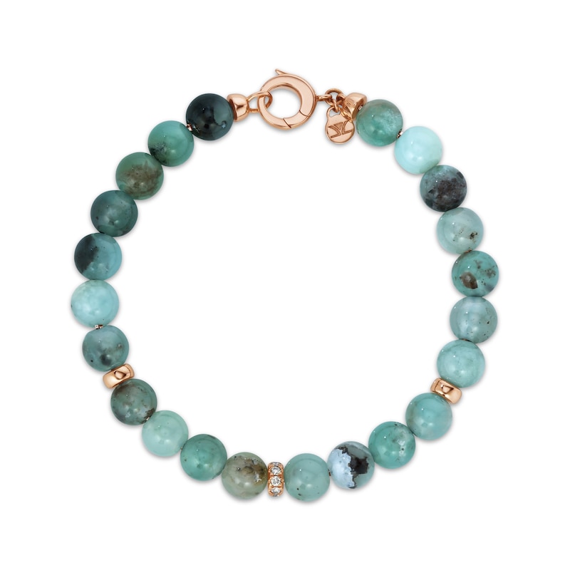 Main Image 1 of Le Vian Aquaprase Bead Bracelet 1/10 ct tw Diamonds 14K Strawberry Gold 8&quot;
