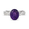 Thumbnail Image 3 of Oval-Cut Amethyst & White Lab-Created Sapphire Ring Sterling Silver