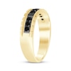 Thumbnail Image 2 of Now + Forever Men's Black Diamond Trios Wedding Band 1/3 ct tw 10K Yellow Gold