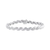 Thumbnail Image 1 of Diamond Wave Link Bracelet 1/10 ct tw Sterling Silver 7&quot;