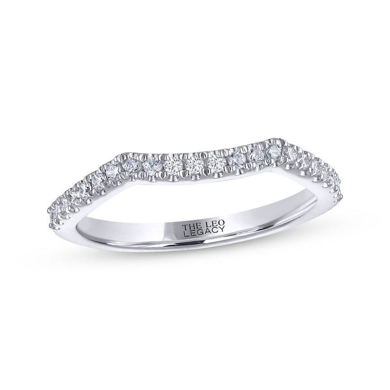 Main Image 1 of THE LEO Legacy Lab-Grown Diamond Contour Wedding Band 1/5 ct tw 14K White Gold