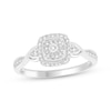 Thumbnail Image 1 of Diamond Cushion Halo Promise Ring 1/5 ct tw Sterling Silver