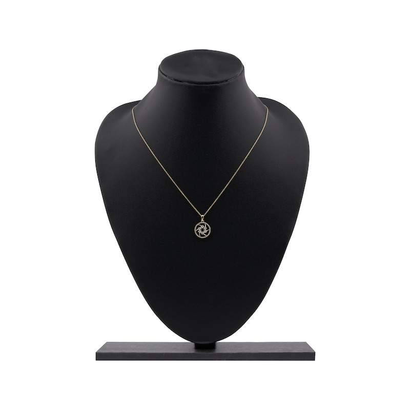 Main Image 5 of Diamond Openwork Circle Necklace 1/8 ct tw 10K Yellow Gold 18"