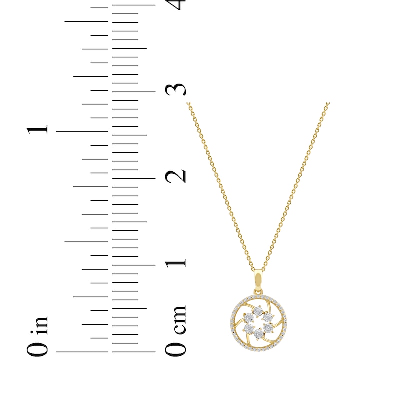 Main Image 7 of Diamond Openwork Circle Necklace 1/8 ct tw 10K Yellow Gold 18"