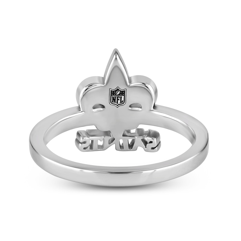 Main Image 3 of True Fans New Orleans Saints 1/15 ct tw Diamond Ring Sterling Silver