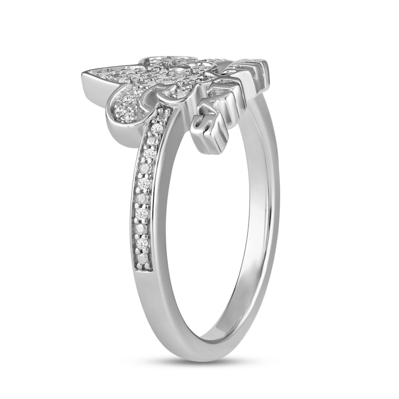 Main Image 5 of True Fans New Orleans Saints 1/15 ct tw Diamond Ring Sterling Silver