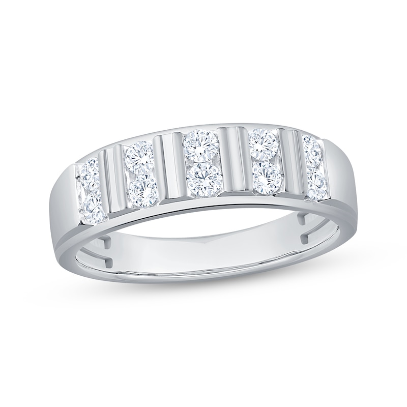 Main Image 1 of Now + Forever Men's Diamond Wedding Band 5/8 ct tw 10K White Gold