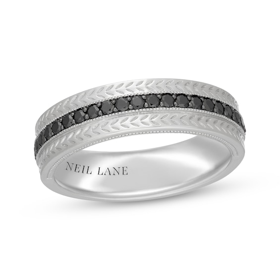 Neil Lane Men's Black Diamond Wedding Band 3/8 ct tw 14K White Gold