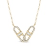 Thumbnail Image 1 of Baguette & Round-Cut Diamond Mariner Link Necklace 1/4 ct tw 10K Yellow Gold 18"