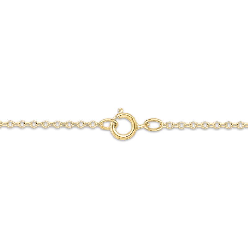 Main Image 2 of Baguette & Round-Cut Diamond Mariner Link Necklace 1/4 ct tw 10K Yellow Gold 18"