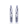 Thumbnail Image 2 of Men's Patterned Oval Hoop Earrings Stainless Steel