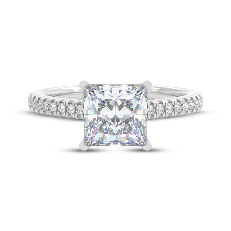 Main Image 3 of THE LEO Prisma Diamond Princess-Cut Hidden Halo Engagement Ring 1-5/8 ct tw 14K White Gold