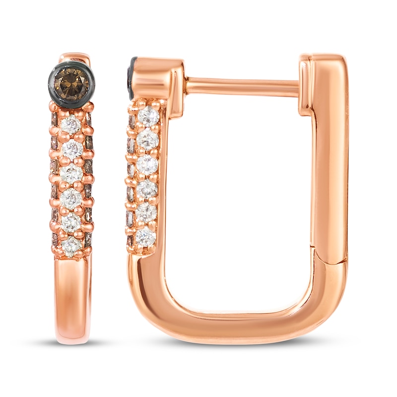 Main Image 3 of Le Vian Diamond Hoop Earrings 1/5 ct tw 14K Strawberry Gold