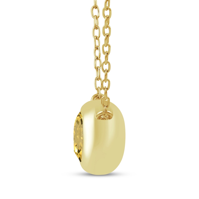 Main Image 2 of STUDIO BY KAY Citrine Bezel-Set Solitaire Necklace 24K Yellow Gold Vermeil Sterling Silver 18"