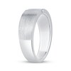 Thumbnail Image 2 of Now + Forever Men's Square-Cut Diamond Three-Stone Brushed Wedding Band 1/5 ct tw 10K White Gold