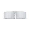 Thumbnail Image 3 of Now + Forever Men's Square-Cut Diamond Three-Stone Brushed Wedding Band 1/5 ct tw 10K White Gold