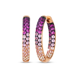Le Vian Pink Sapphire Ombré Inside-Out Hoop Earrings 14K Strawberry Gold