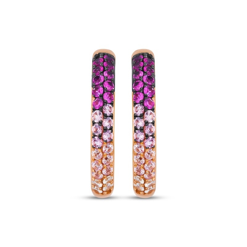 Main Image 2 of Le Vian Pink Sapphire Ombré Inside-Out Hoop Earrings 14K Strawberry Gold