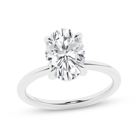 Lab-Grown Diamonds Oval-Cut Solitaire Engagement Ring 3 ct tw 14K White Gold (F/VS2)
