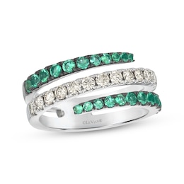 Le Vian Good Karma Emerald Bypass Ring 1/2 ct tw Diamonds 14K Vanilla Gold