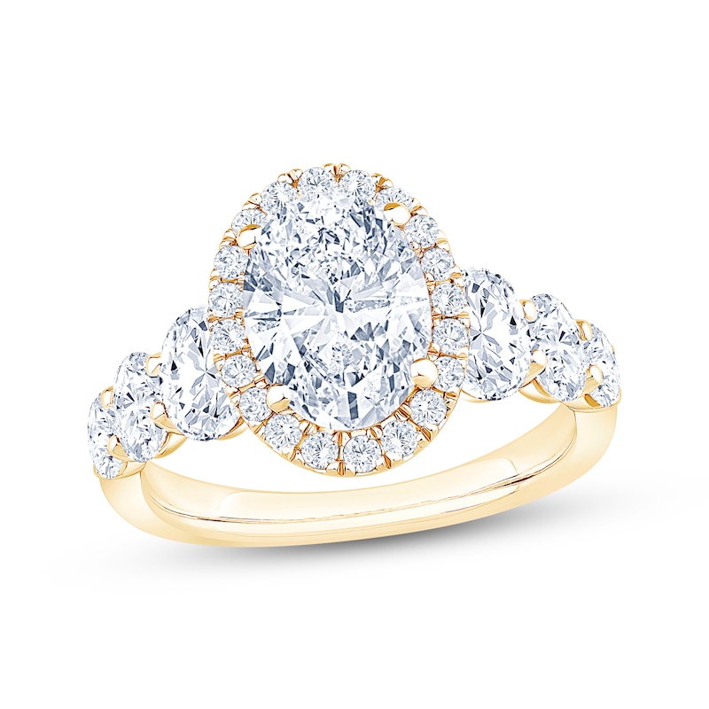 Main Image 1 of Now + Forever Lab-Grown Diamonds Oval-Cut Halo Engagement Ring 3-1/2 ct tw 14K Yellow Gold