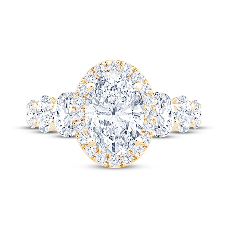 Main Image 3 of Now + Forever Lab-Grown Diamonds Oval-Cut Halo Engagement Ring 3-1/2 ct tw 14K Yellow Gold