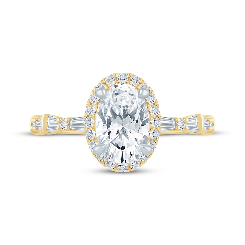 Main Image 3 of KAY Bow Collection Oval-Cut Halo Lab-Grown Diamond Halo Engagement Ring 2-1/4 ct tw 14K Yellow Gold