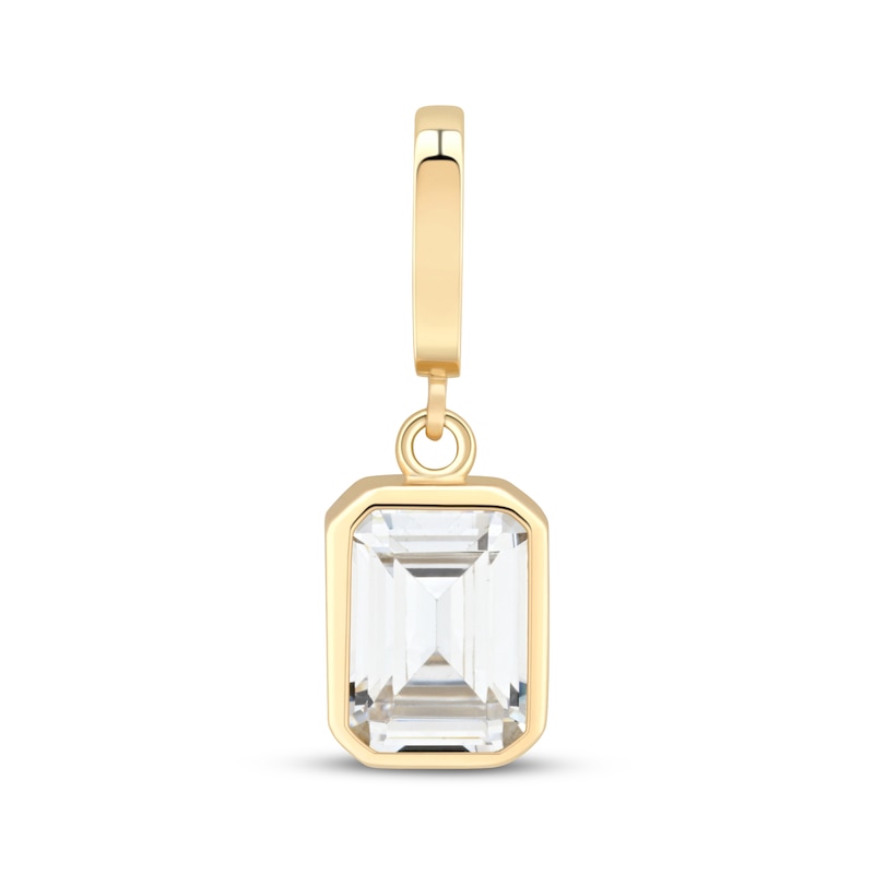 Main Image 1 of Charmed Memories Emerald-Cut Cubic Zirconia Charm 10K Yellow Gold